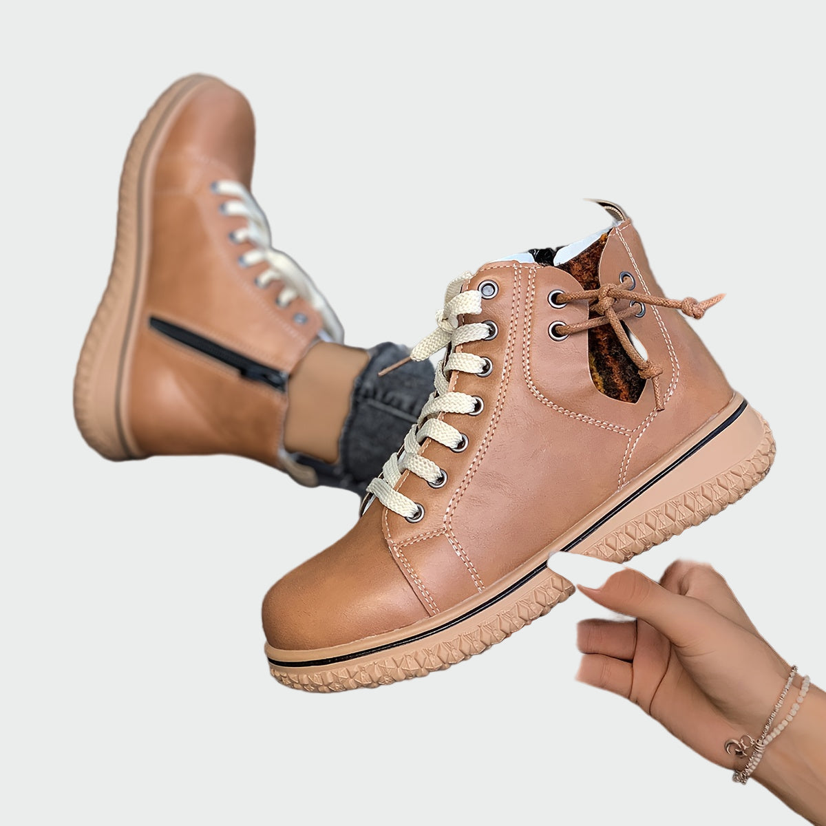 Skórzane buty ortopedyczne za kostkę