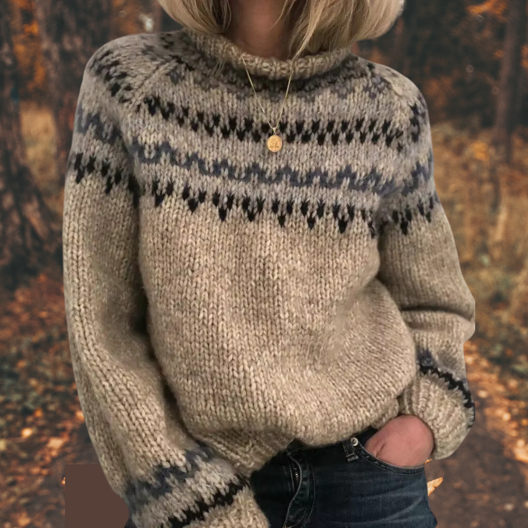 Astrid™ | Damski sweter z dzianiny nordyckiej