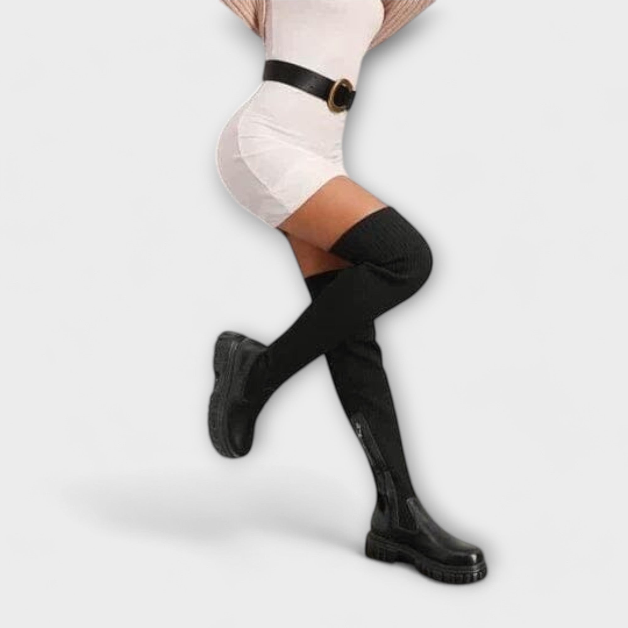 Lureva - Kozaki za kolano na grubej podeszwie