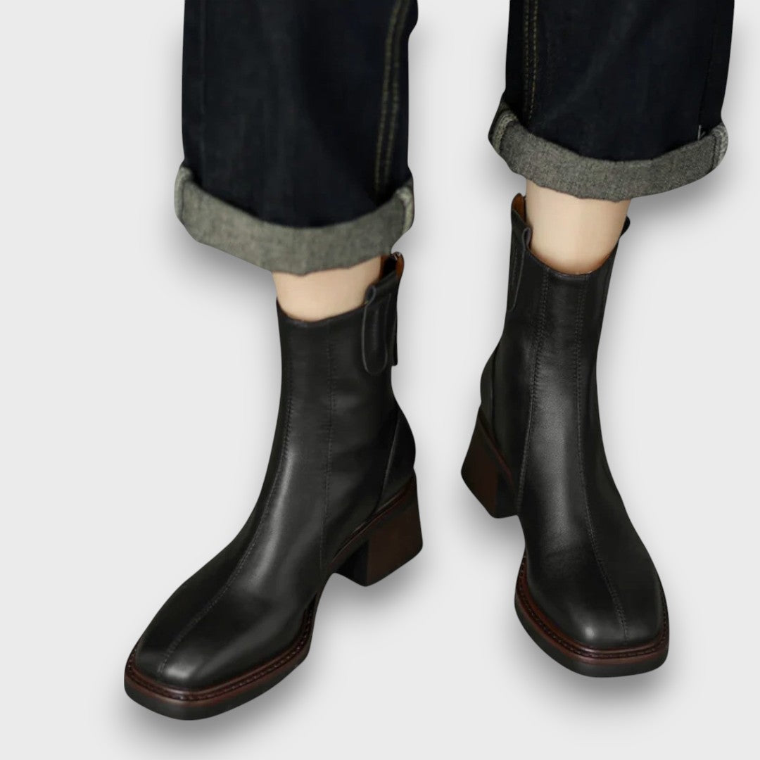 Fien - Klasyczne skórzane botki do kostek